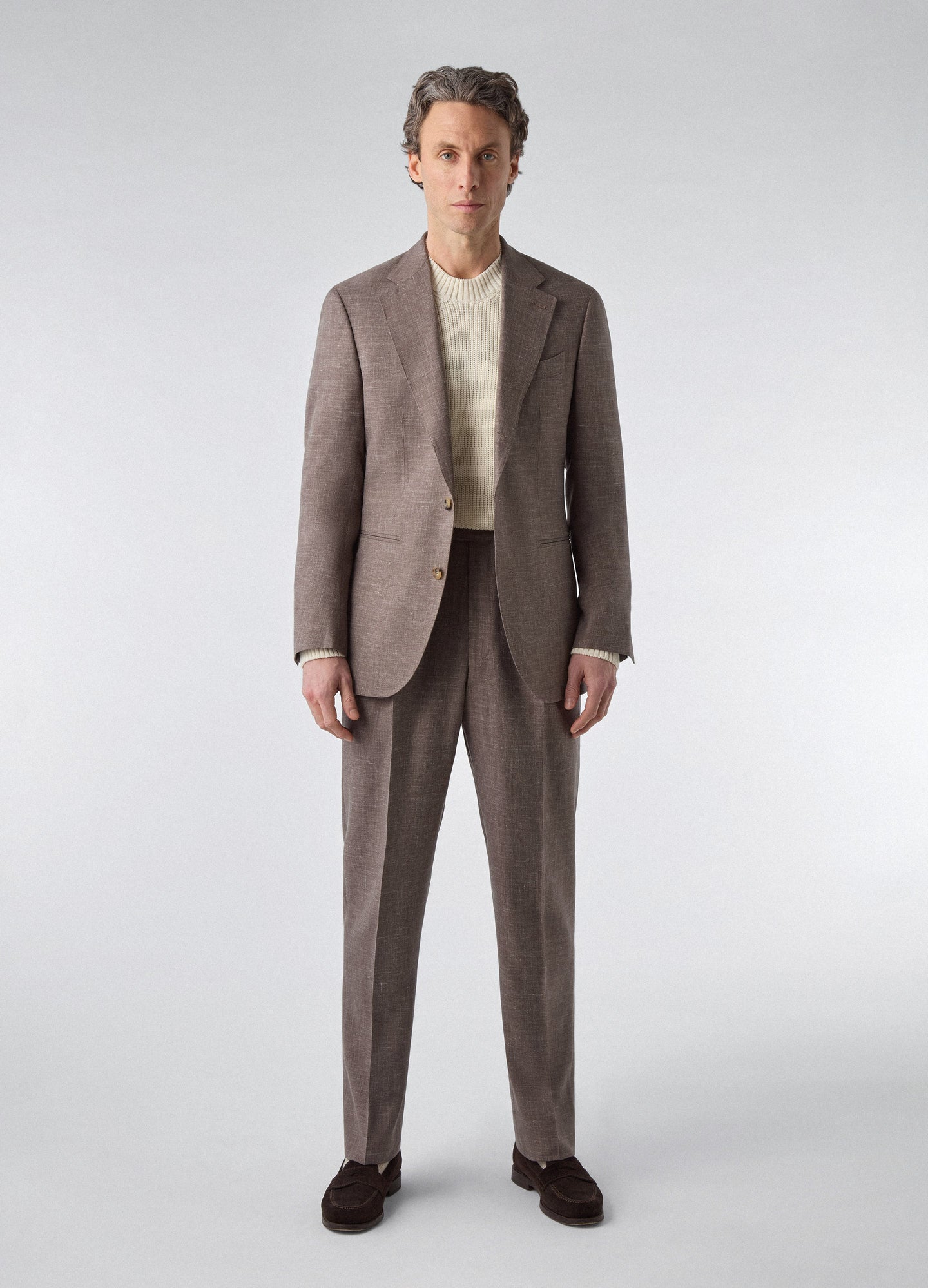 Don Wool/Silk/Linen Suit - Taupe Berg & Berg