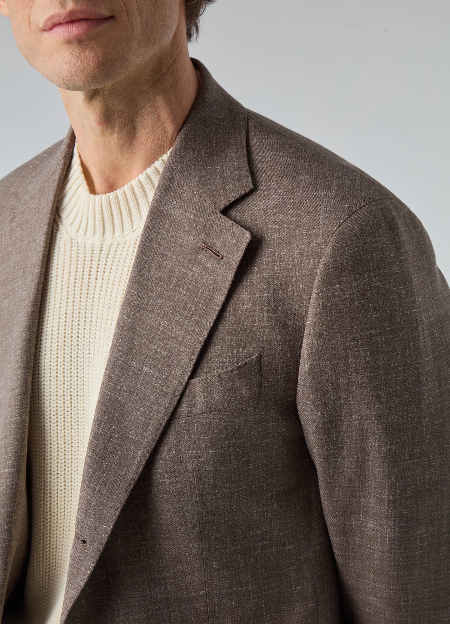 Don Wool/Silk/Linen Suit - Taupe Berg & Berg