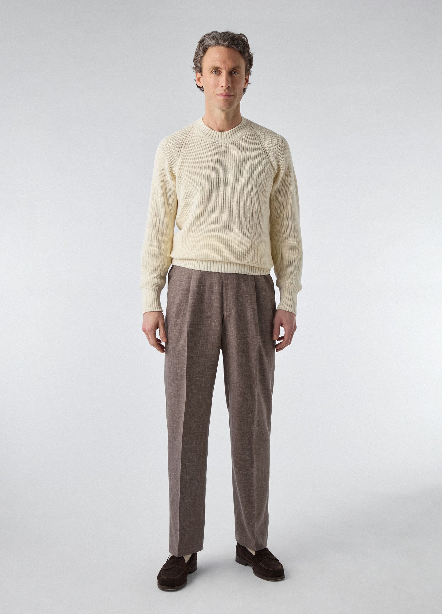 Don Wool/Silk/Linen Suit - Taupe Berg & Berg