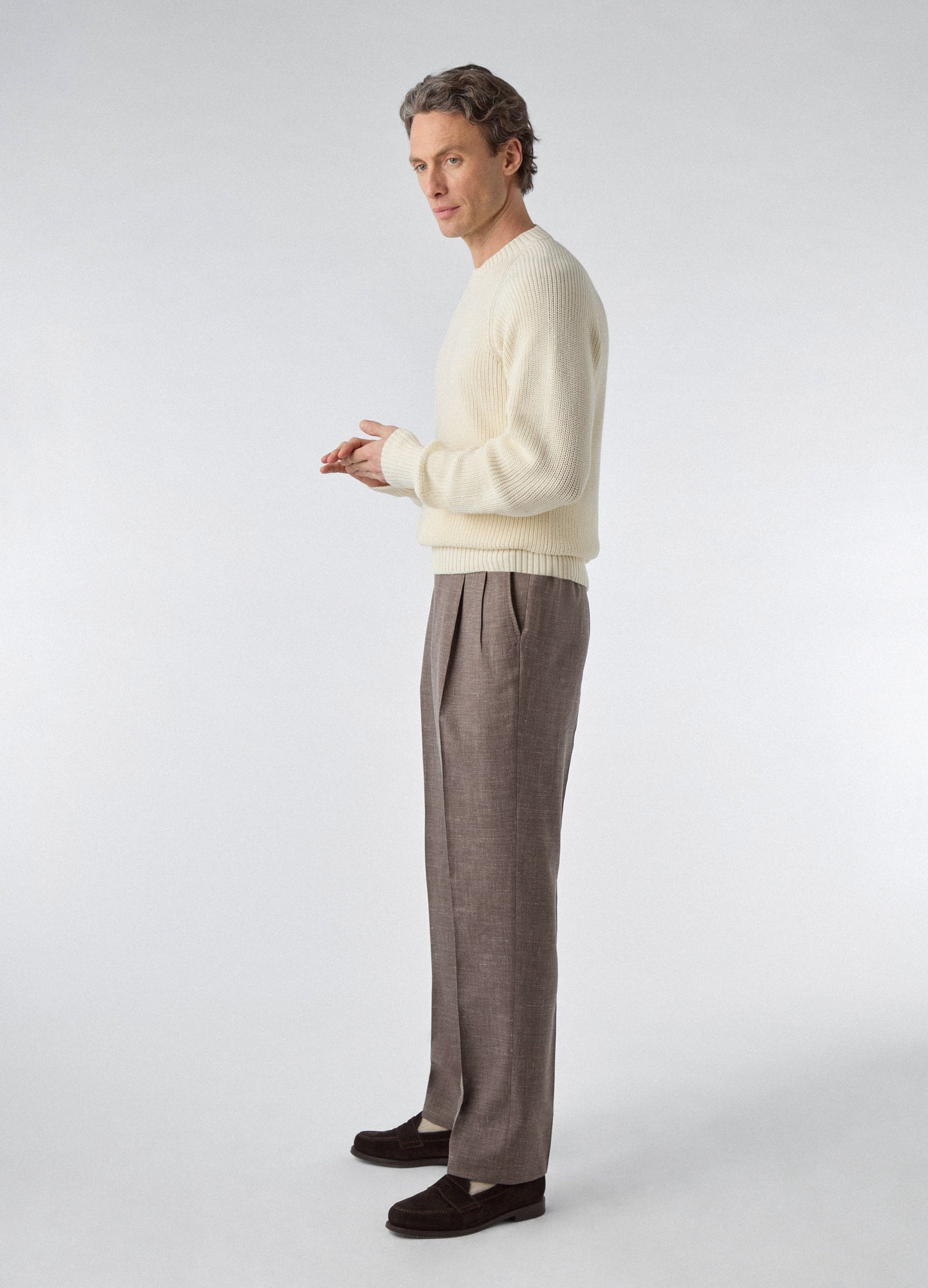 Don Wool/Silk/Linen Suit - Taupe Berg & Berg