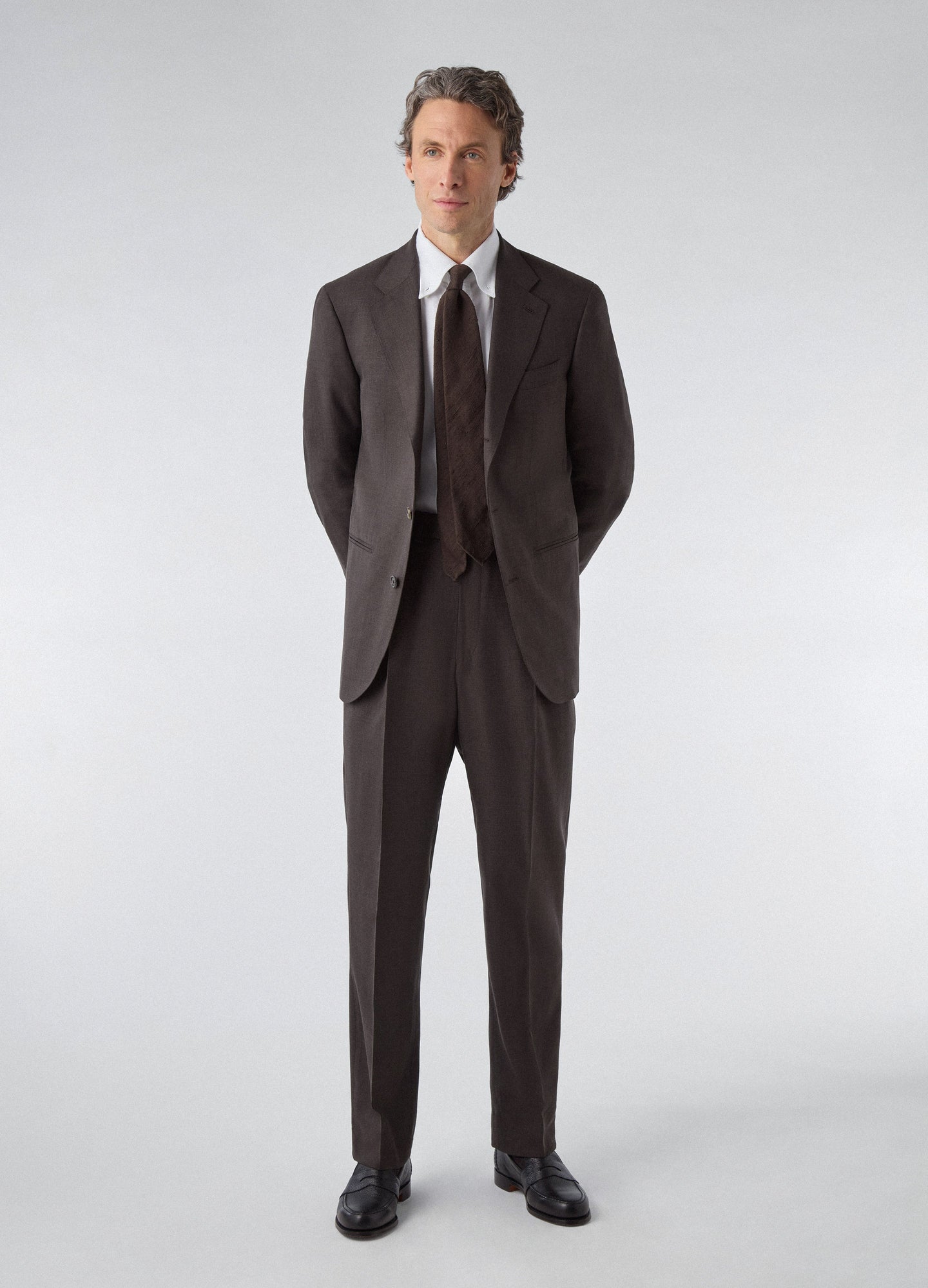 Don Wool/Silk/Linen Suit - Brown Berg & Berg