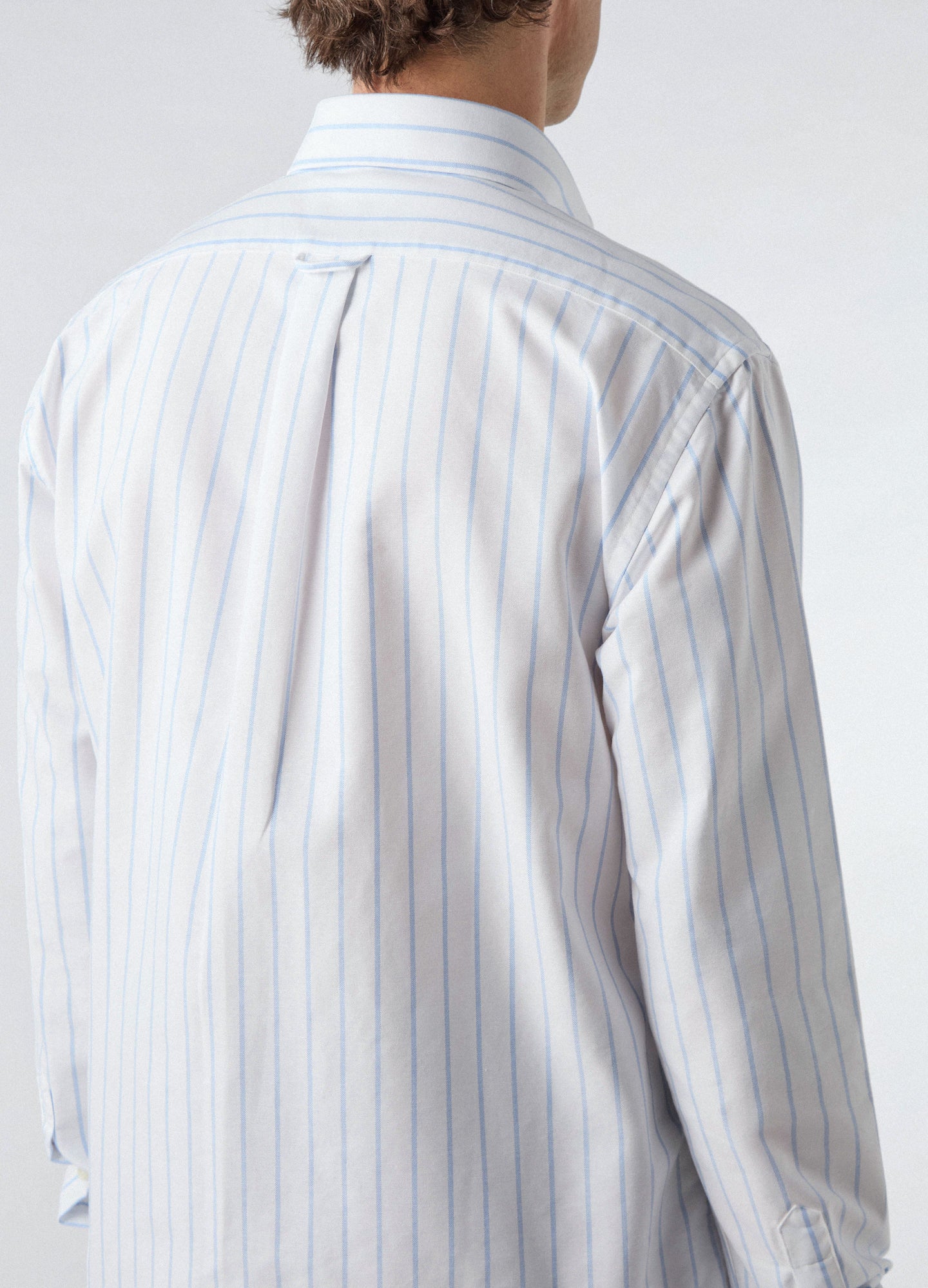 Ferdinand Oxford Button Down Shirt - White/Blue Thin Stripe | Berg & Berg