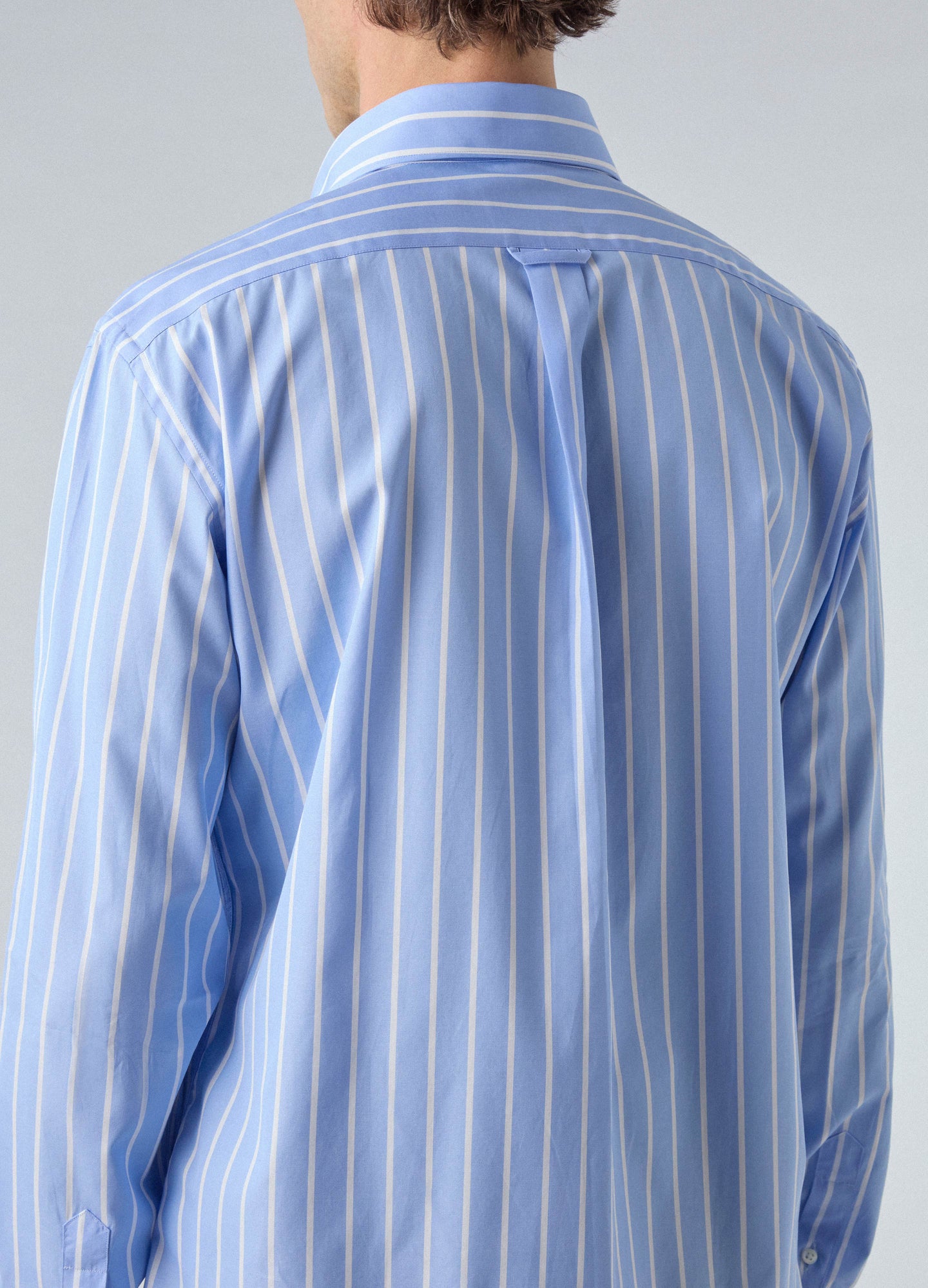 Fabian Poplin Turndown Collar Shirt - Blue/White | Berg & Berg