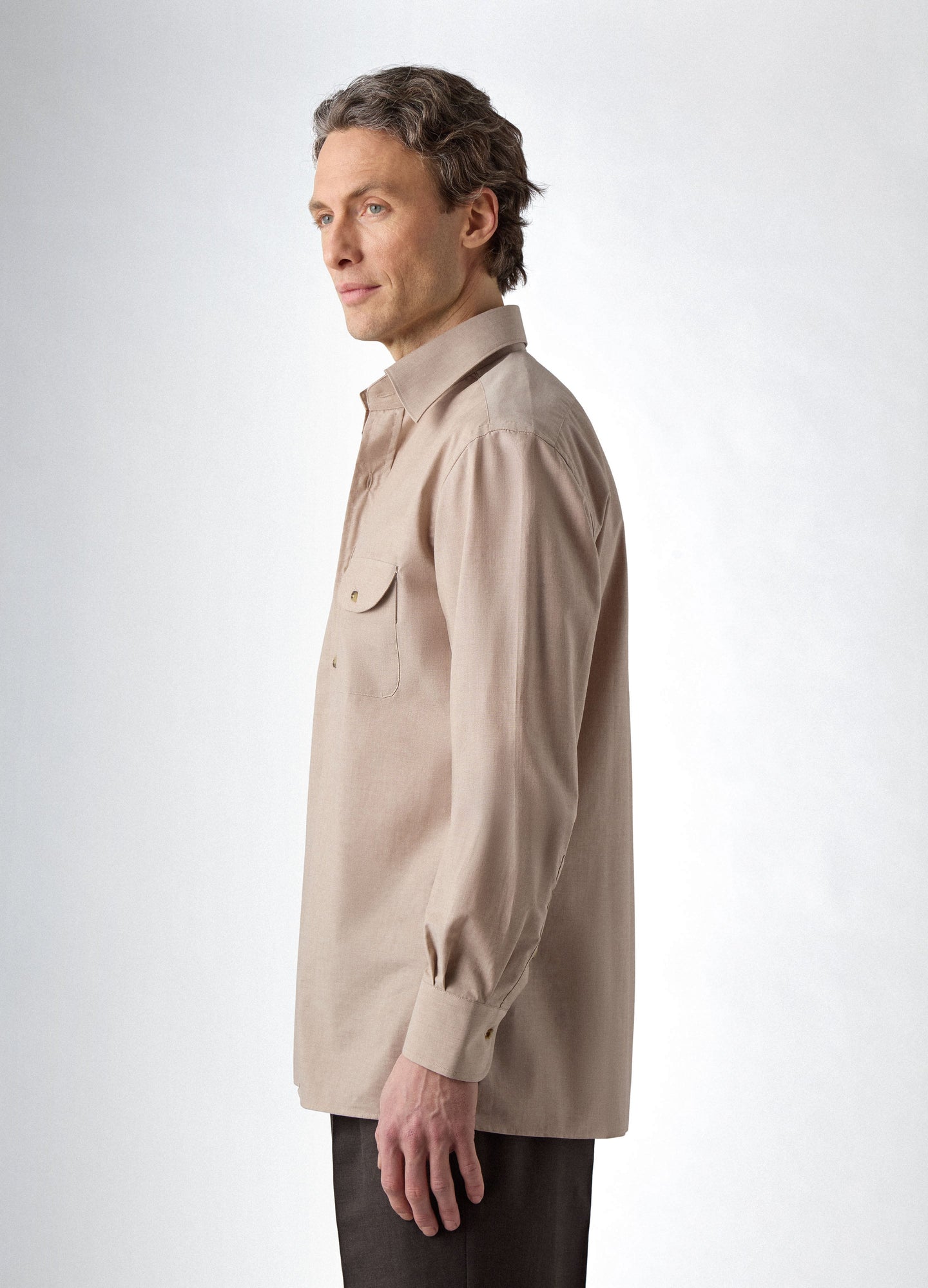 Francois Cotton/Lama Shirt - Beige | Berg & Berg