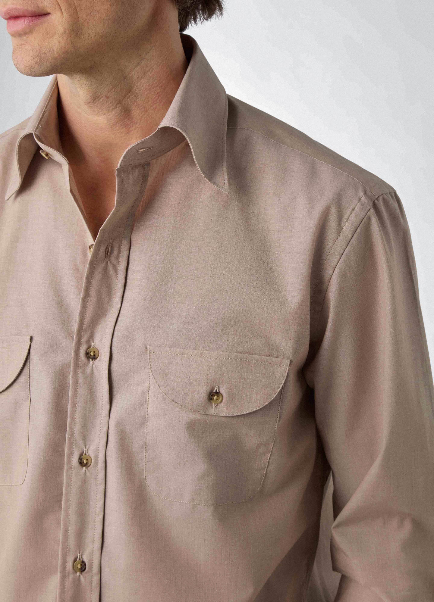 Francois Cotton/Lama Shirt - Beige | Berg & Berg