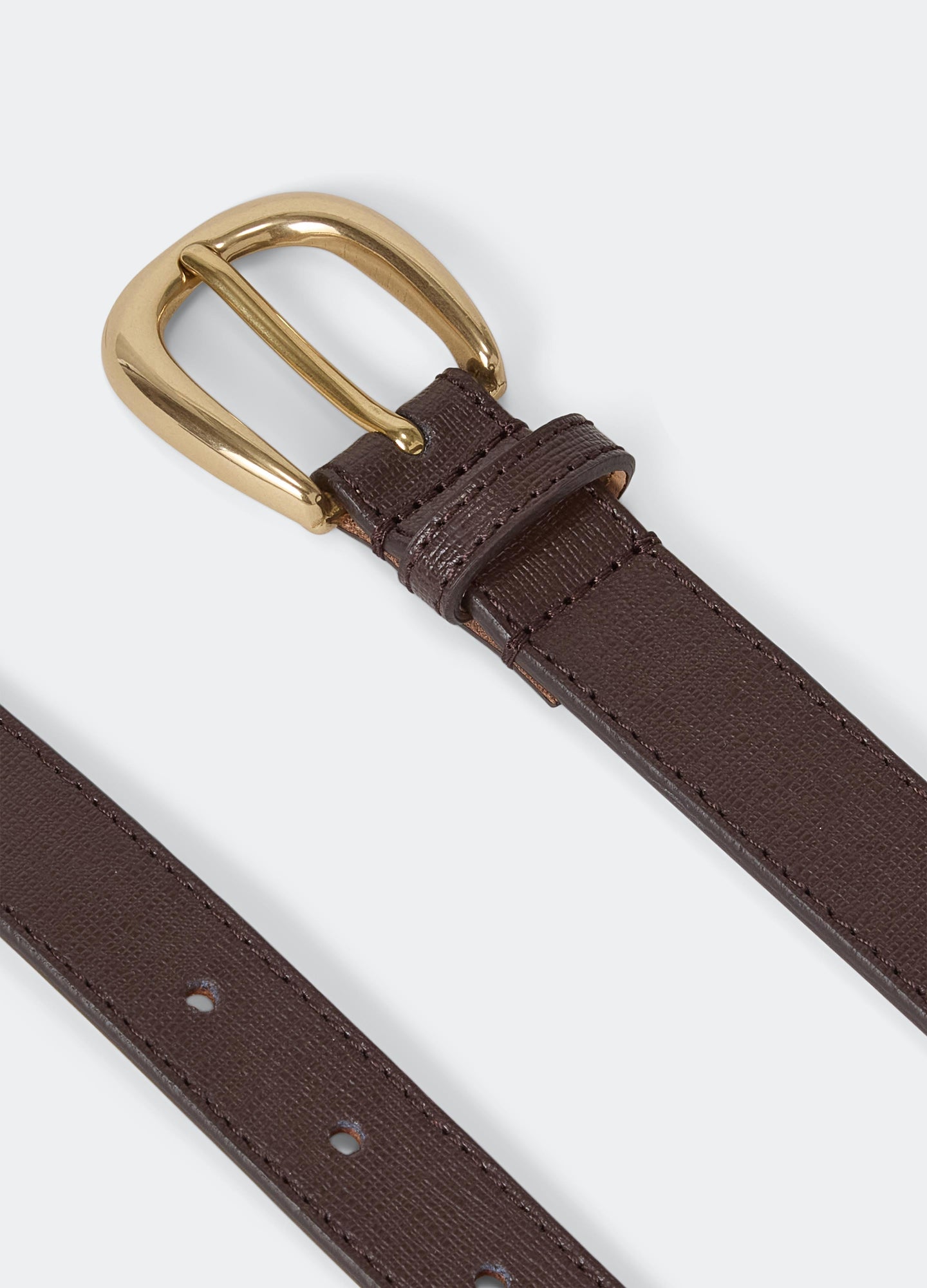 Leather Belt - Dark Brown Saffiano Berg & Berg