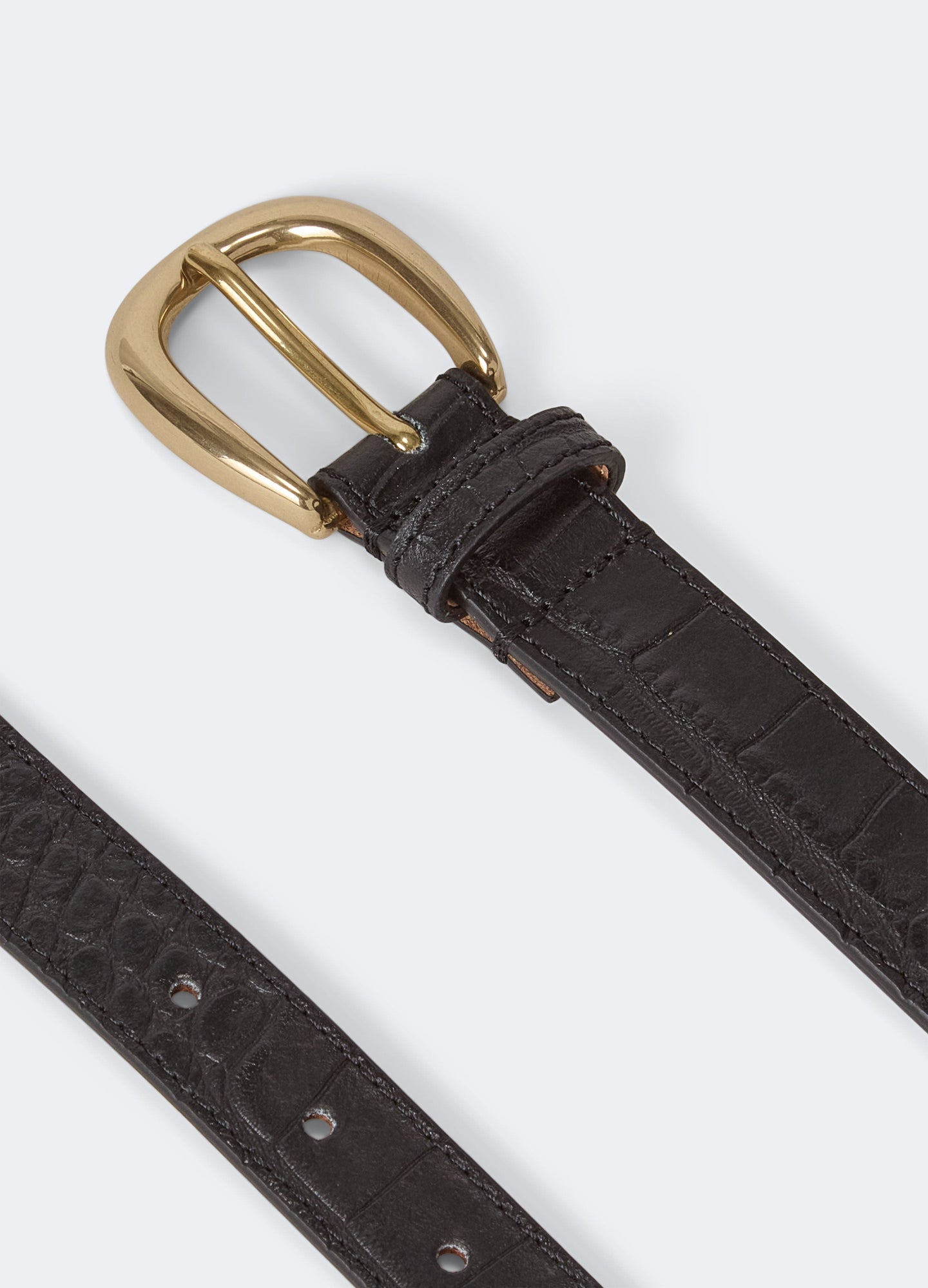 Leather Belt - Black Croco Berg & Berg