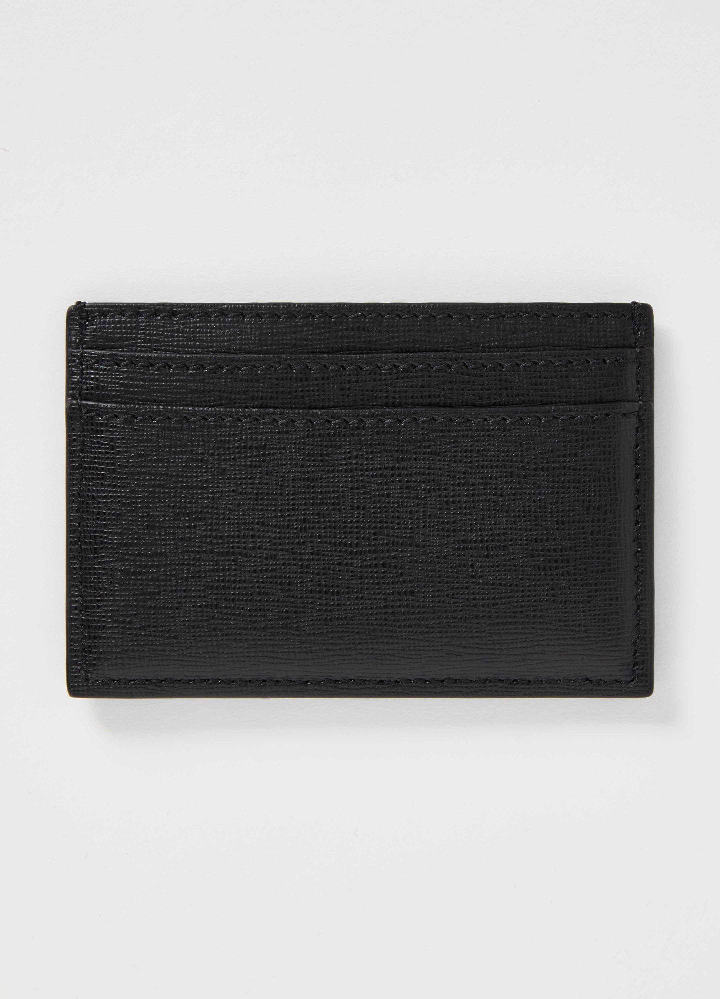 Saffiano Leather Credit Card Case - Black Berg&Berg