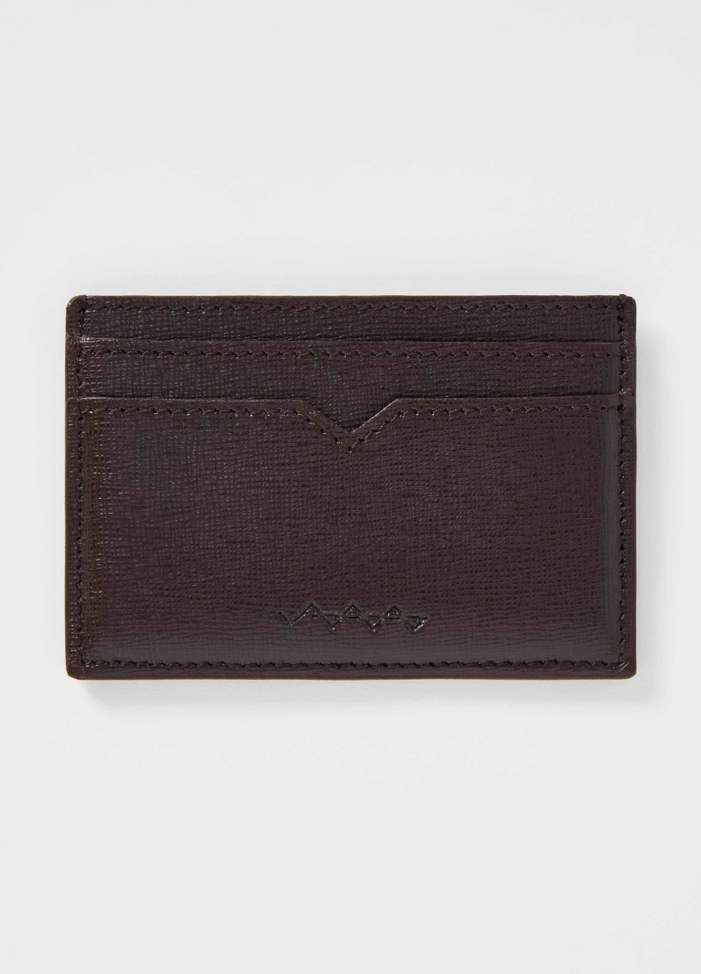 Saffiano Leather Credit Card Case - Dark Brown Berg&Berg