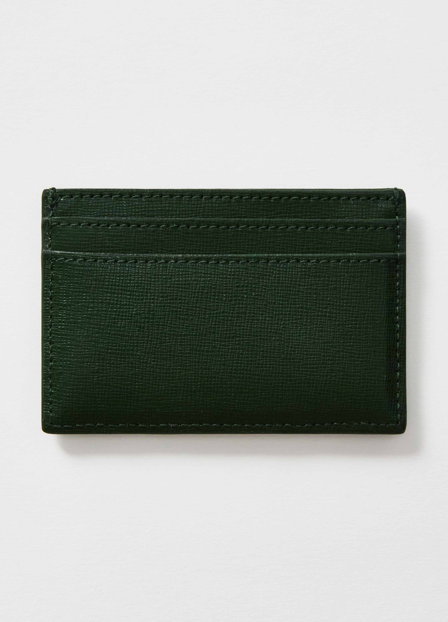 Saffiano Leather Credit Card Case - Bottle Green Berg&Berg