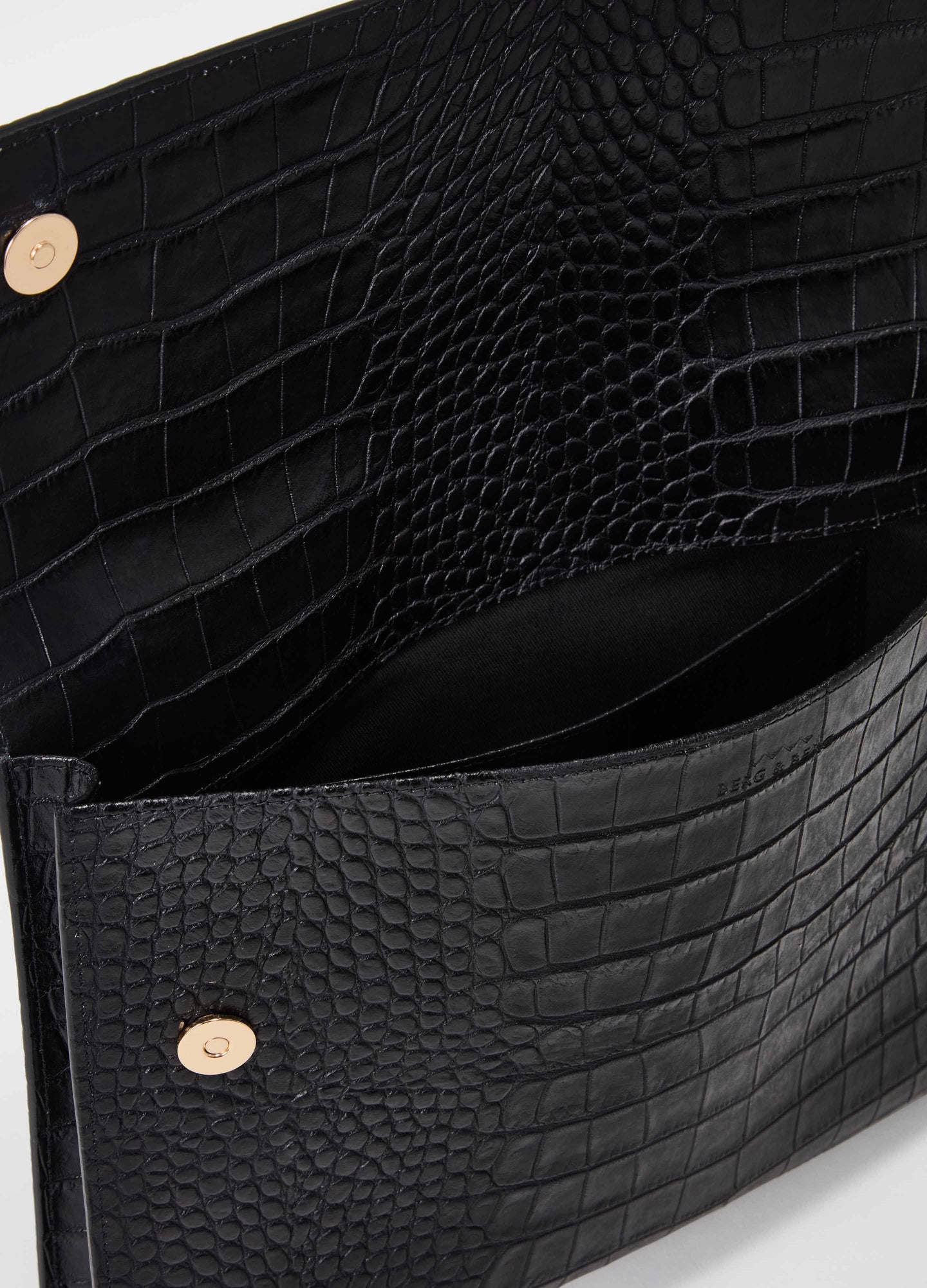 Croco Calf Laptop Portfolio - Black Berg&Berg