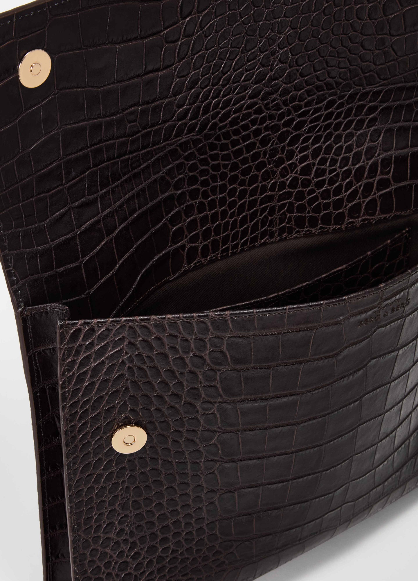 Croco Calf Laptop Portfolio - Dark Brown Berg&Berg