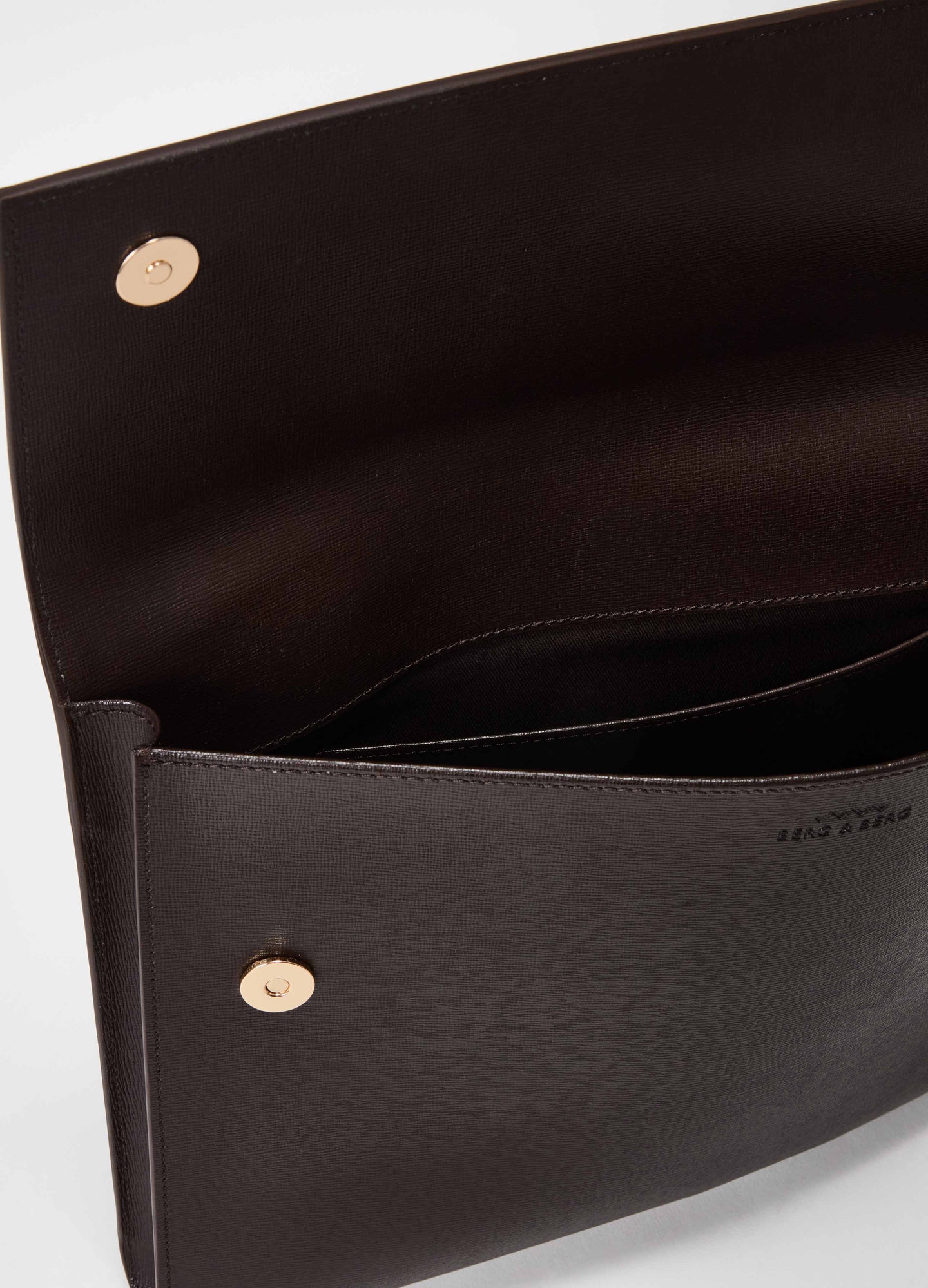 Saffiano Leather Laptop Portfolio - Dark Brown Berg&Berg