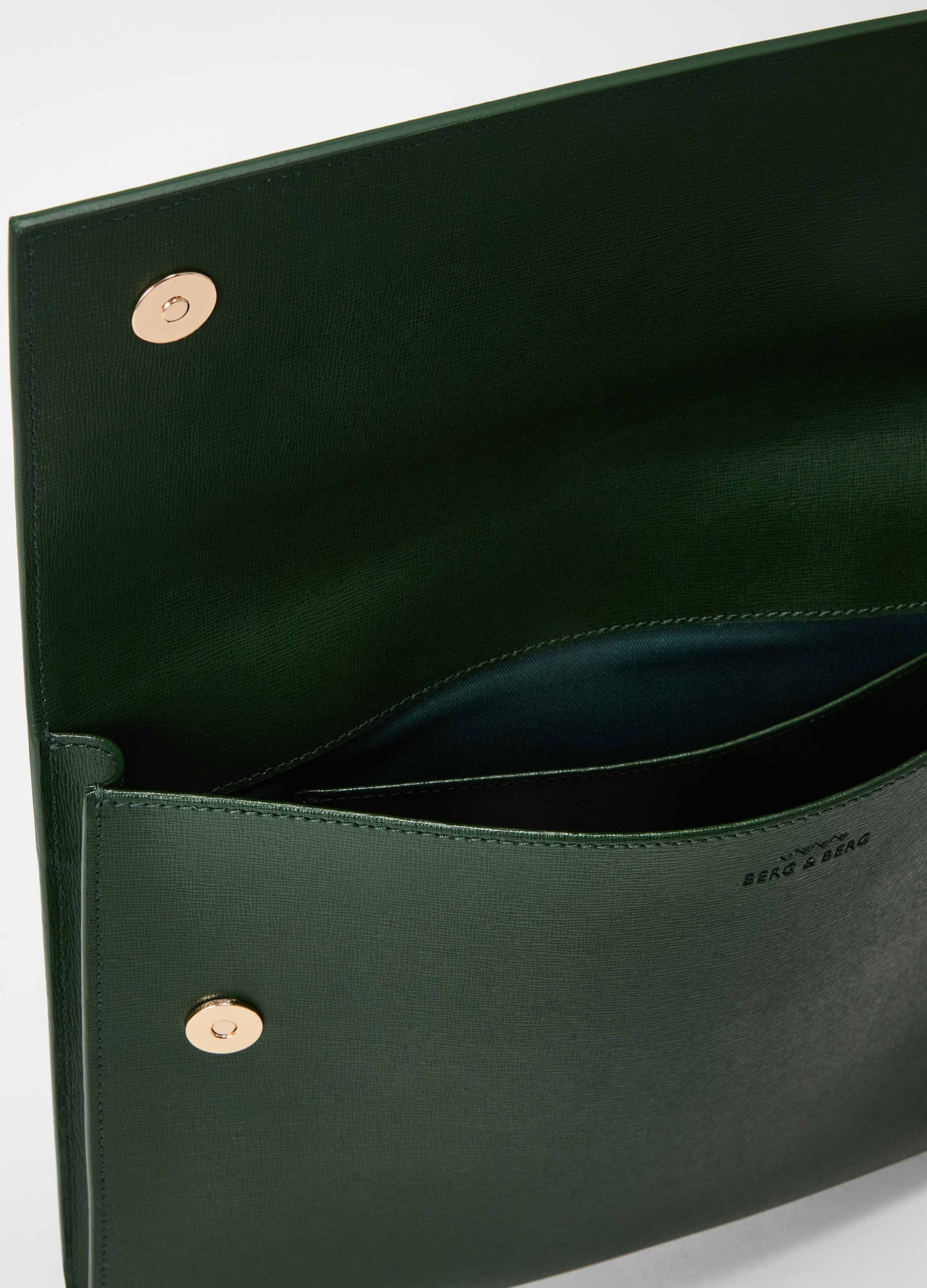 Saffiano Leather Laptop Portfolio - Bottle Green Berg&Berg