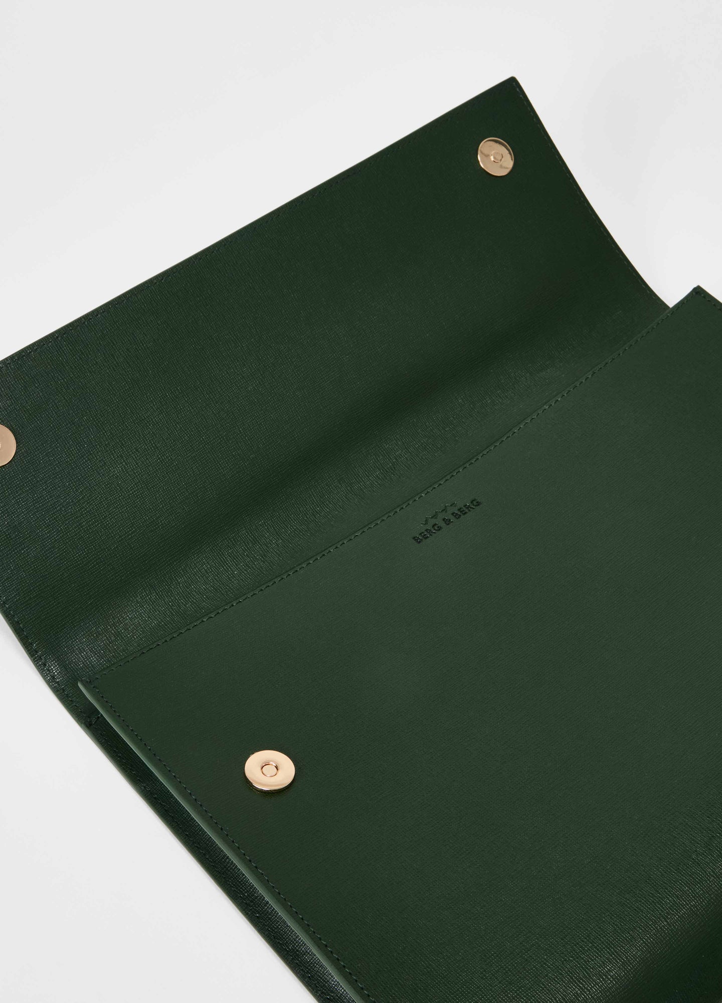 Saffiano Leather Laptop Portfolio - Bottle Green Berg&Berg
