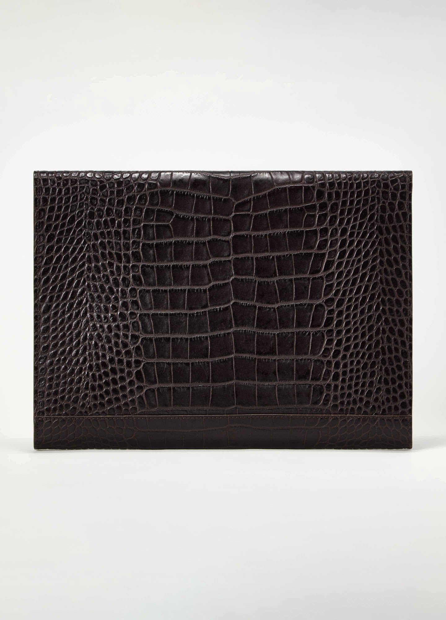 Croco Calf Laptop Portfolio - Dark Brown Berg&Berg