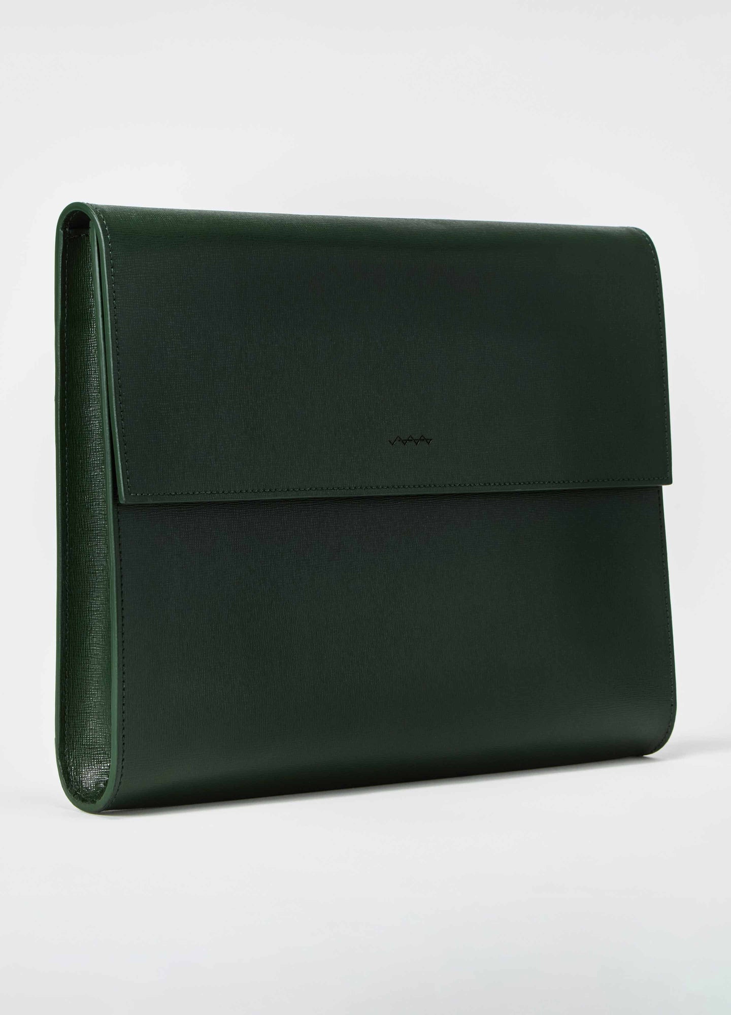 Saffiano Leather Laptop Portfolio - Bottle Green Berg&Berg