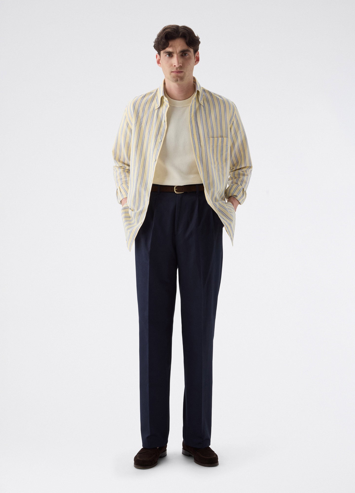 Antonello Cotton Trousers - Navy Berg & Berg
