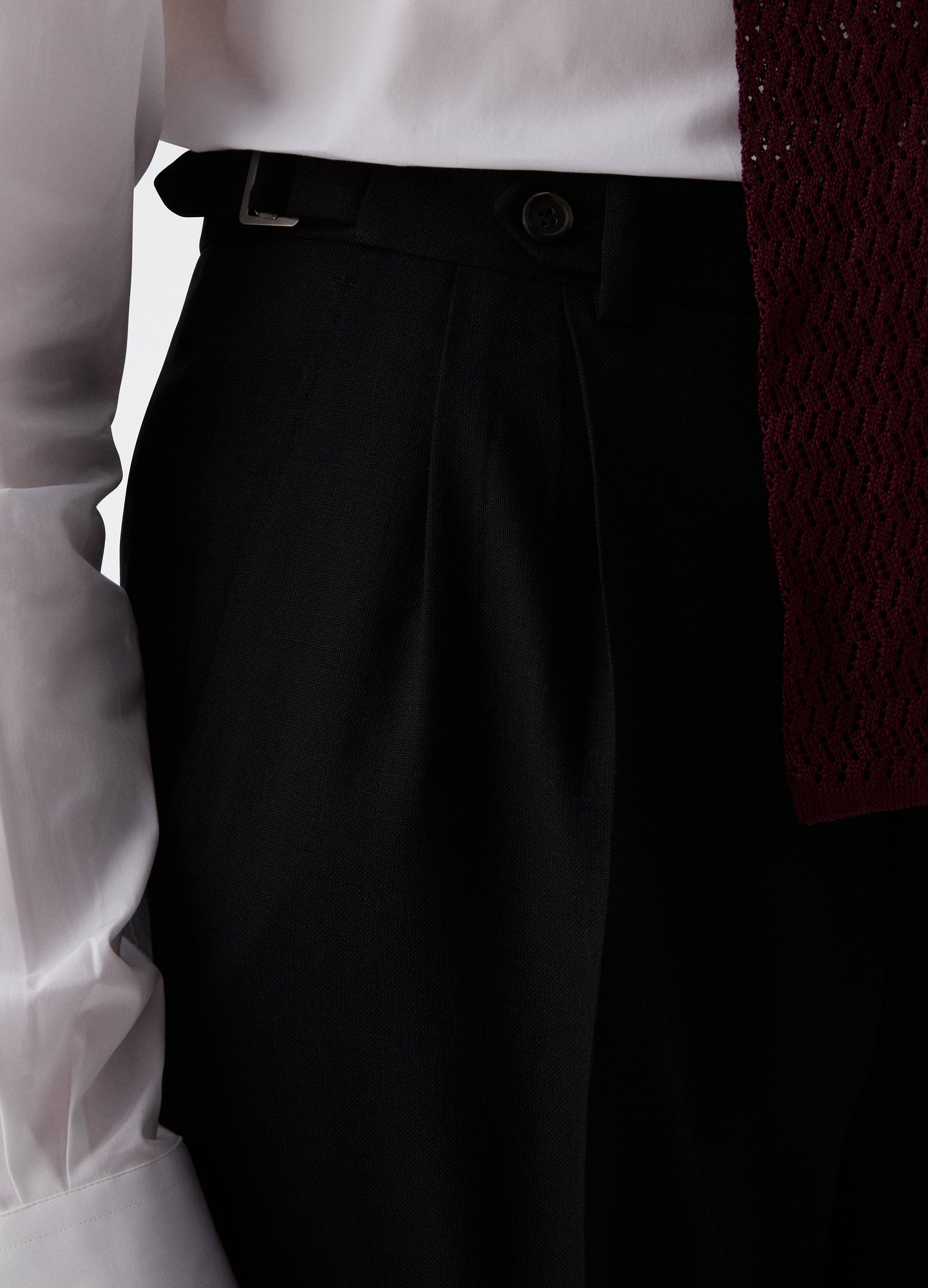 August High Twist Wool Trousers - Black Berg & Berg