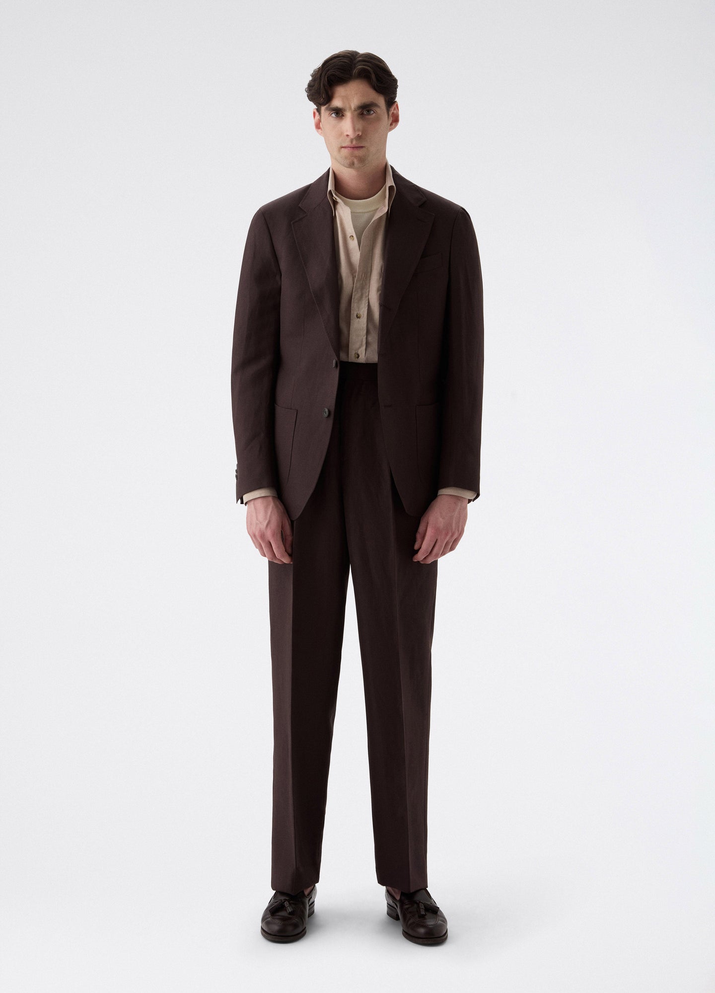 Don Sport Wool/Linen Suit Jacket - Brown Berg & Berg