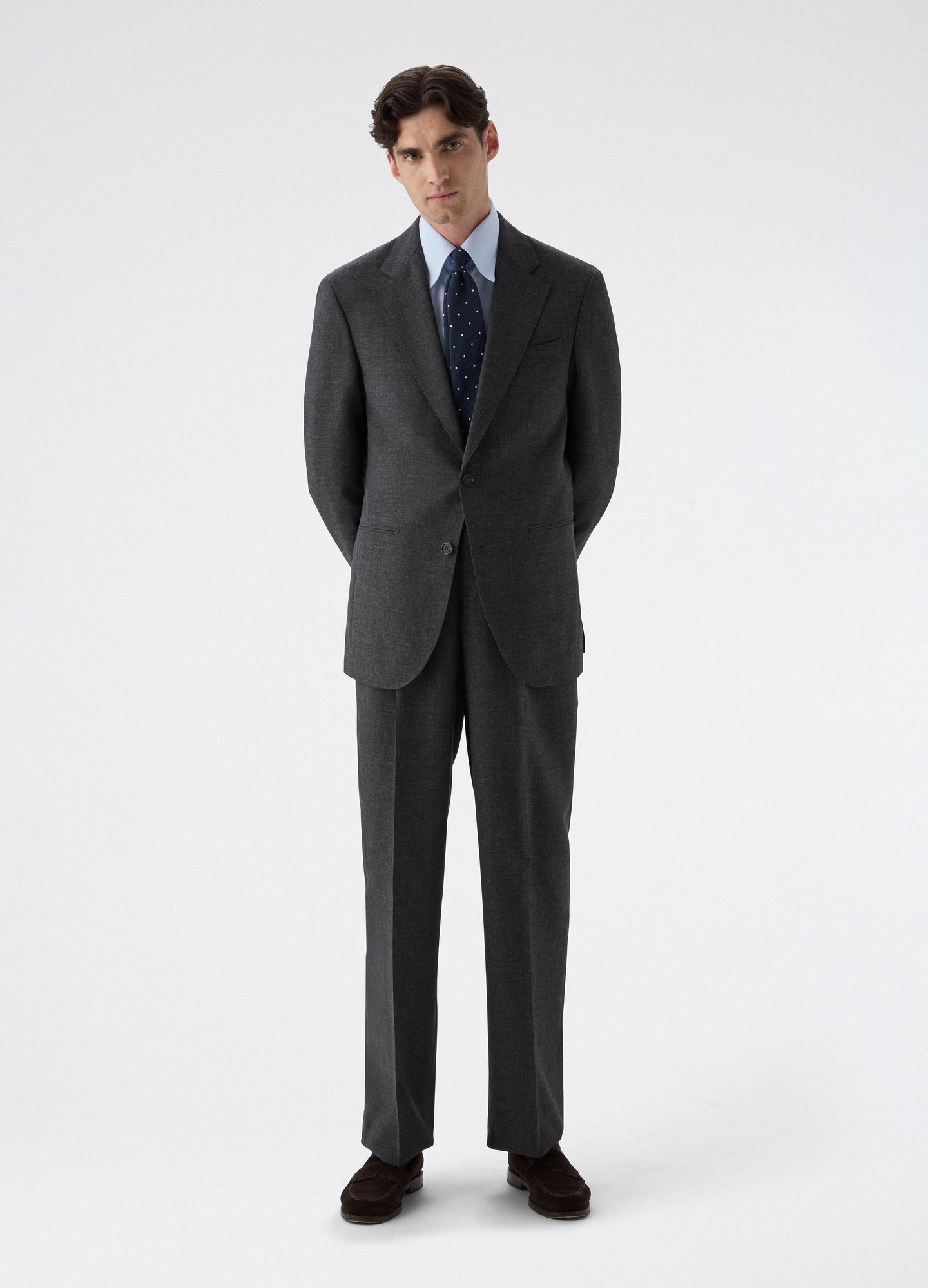 Don High Twist Suit Jacket - Mid Grey Berg & Berg