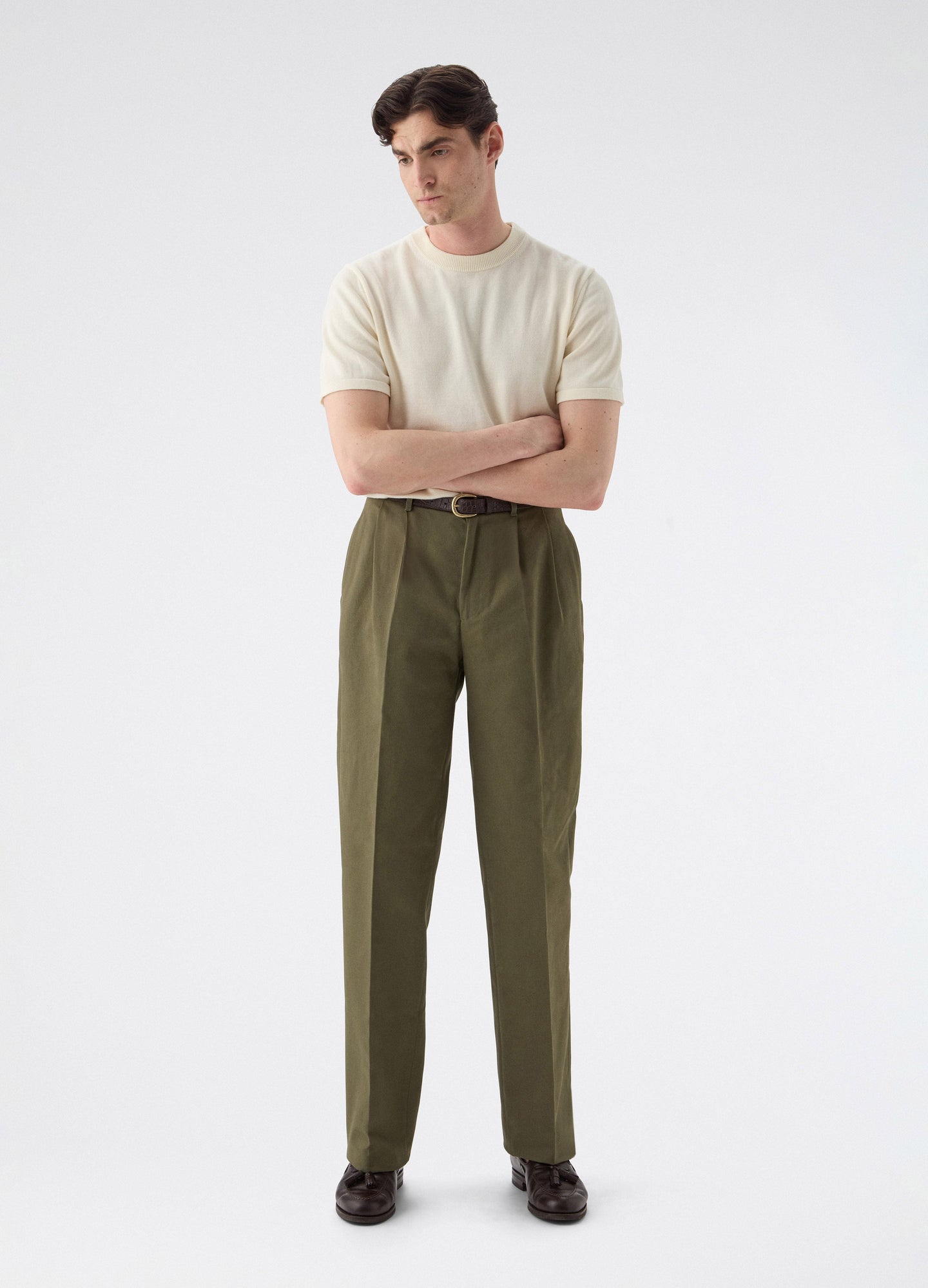 Antonello Cotton Trousers - Olive Berg & Berg