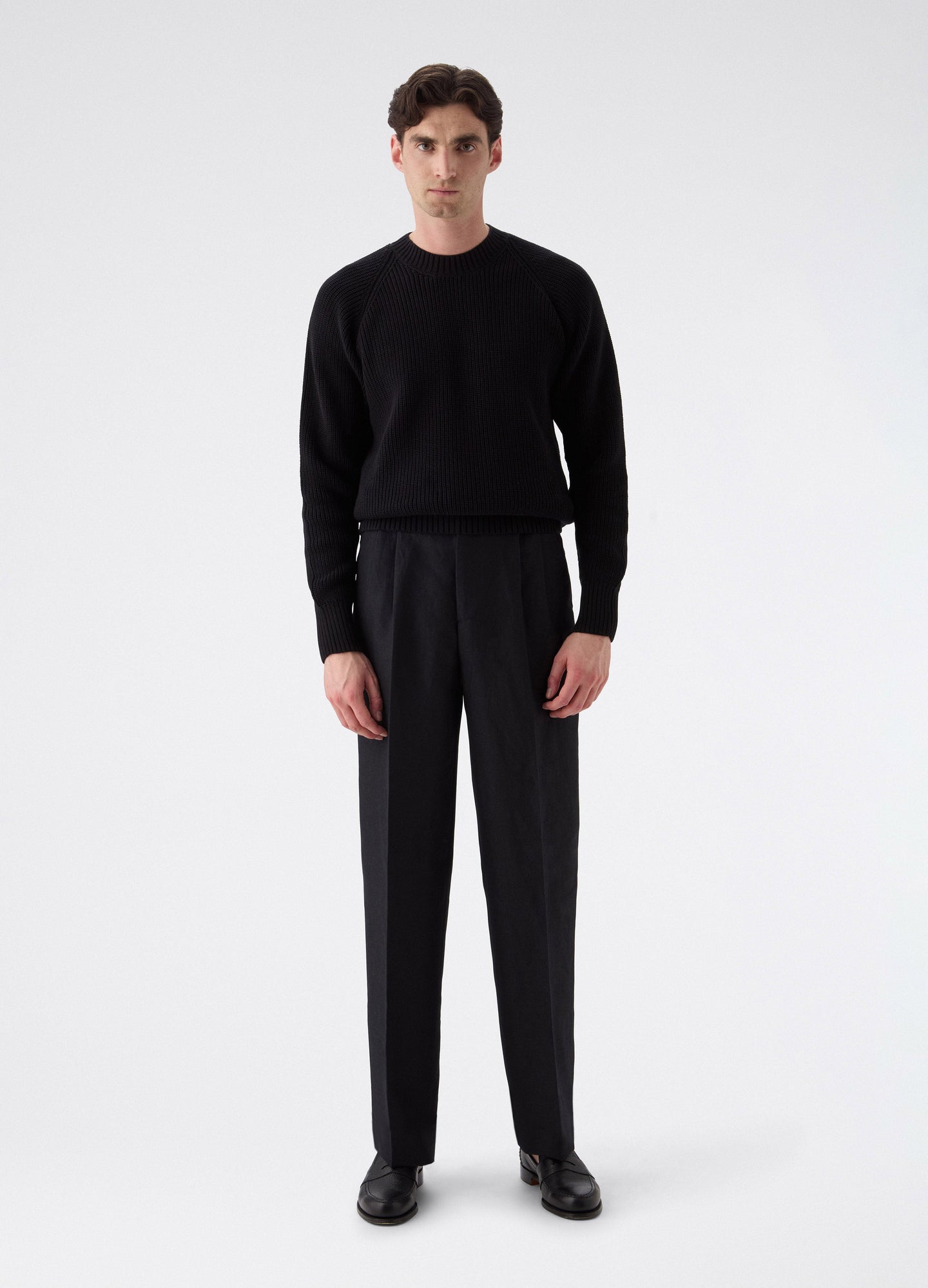 August Wool/Linen Trousers - Black Berg & Berg
