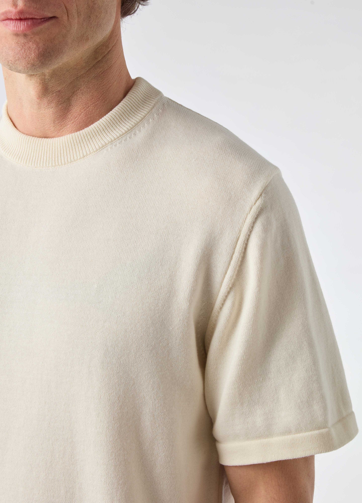 Bo Knitted T-Shirt - Off White | Berg & Berg