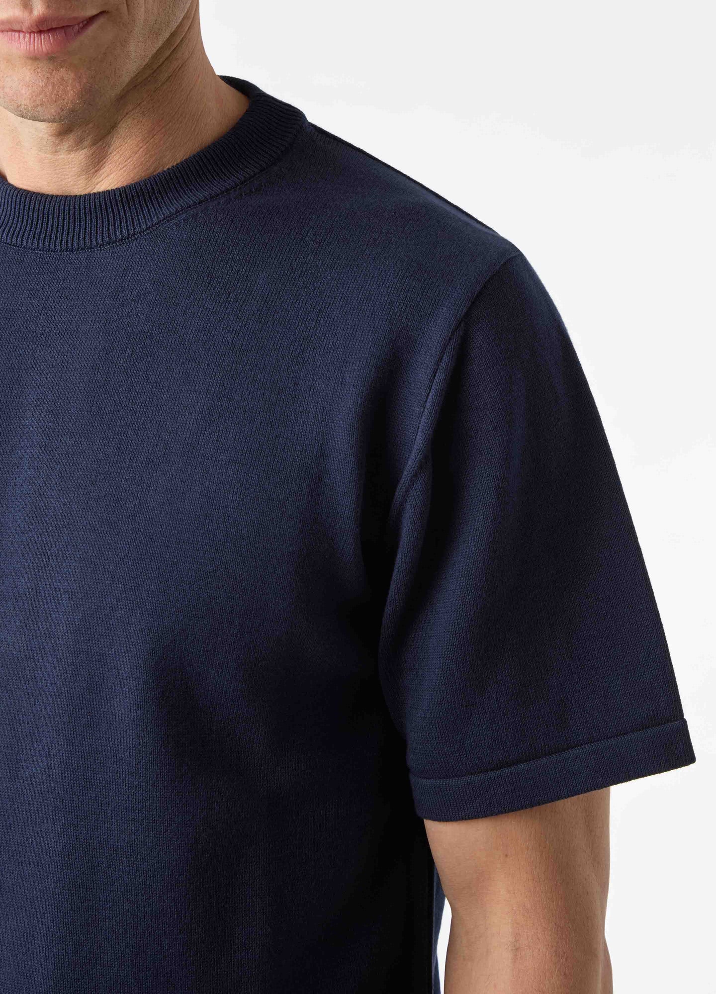 Bo Knitted T-Shirt - Navy | Berg & Berg