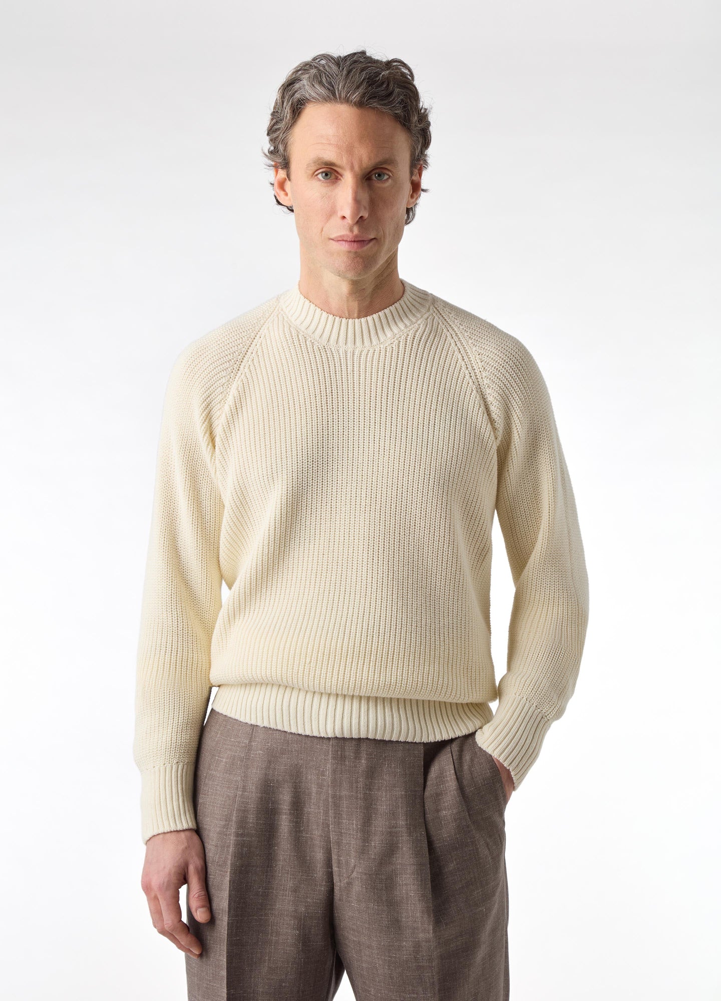 Bengt Raglan Sweater - Off White | Berg & Berg