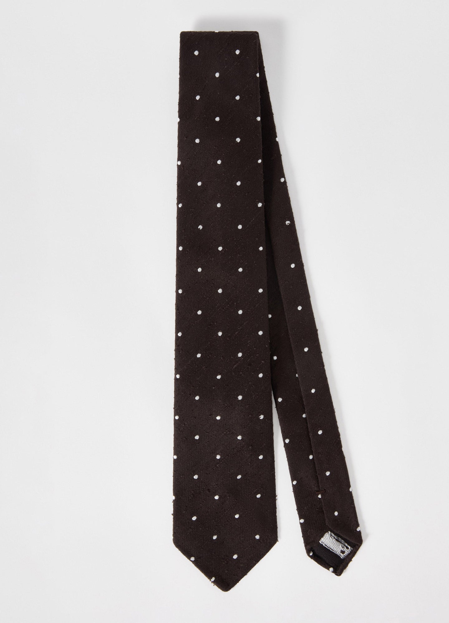 Shantung Polka Dot Tie - Dark Brown/White Berg & Berg