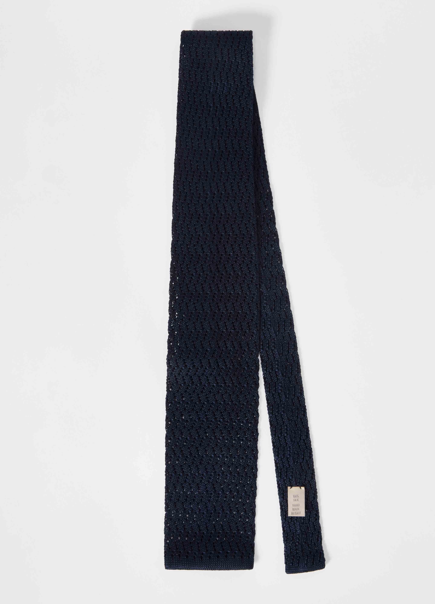 Knitted Zig Zag Tie - Navy Berg & Berg